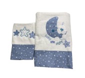 Σετ Βρεφικές Πετσέτες Baby Life Φεγγάρι Μπλε