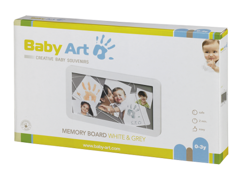 Baby Art Memory Board - White Grey