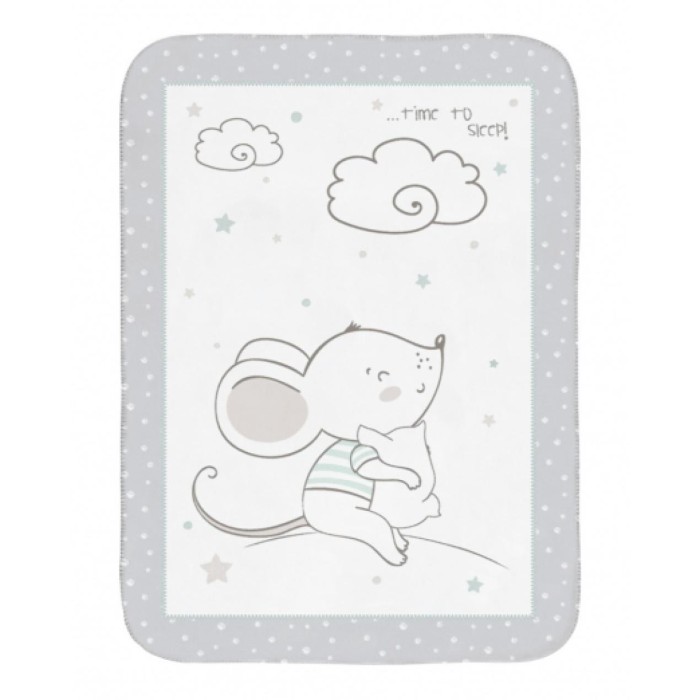 Kikka Boo – Κουβέρτα Αγκαλιάς Fleece  80x110cm - Grey Joyful Mice