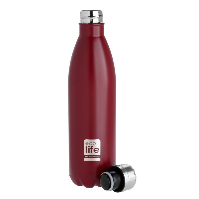 Ecolife Θερμός Μεταλλικό Μπουκάλι Red 1lt