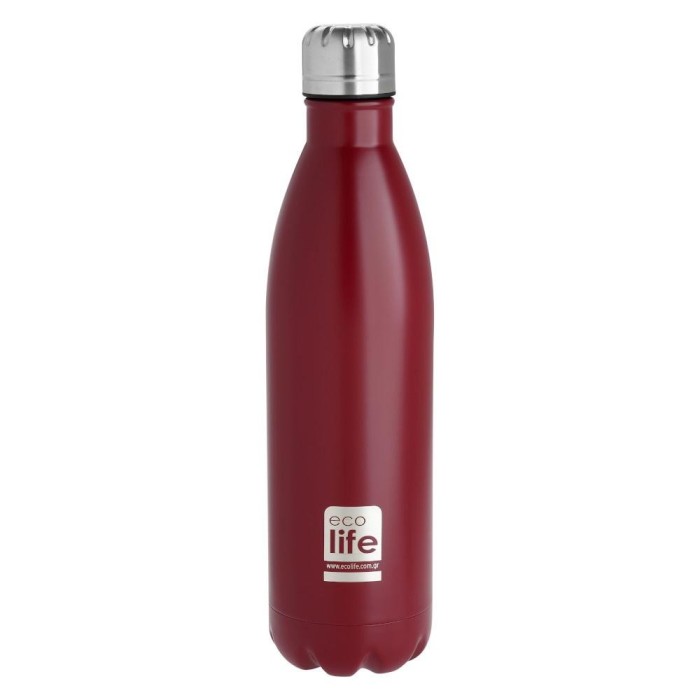 Ecolife Θερμός Μεταλλικό Μπουκάλι Red 1lt