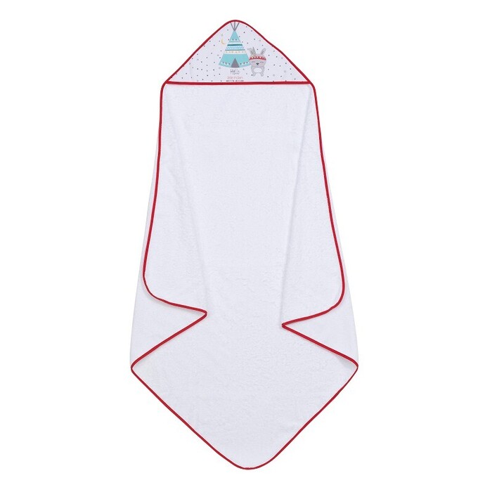 Interbaby Tipi Oso Μπουρνούζι Κάπα Σετ Με Λαμπάκι Νυκτός White/Red NU1202-19