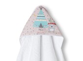 Interbaby Tipi Oso Μπουρνούζι Κάπα White/Pink