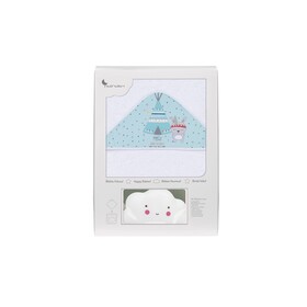 Interbaby Tipi Oso Μπουρνούζι Κάπα Σετ Με Λαμπάκι Νυκτός White/Green NU1202-13