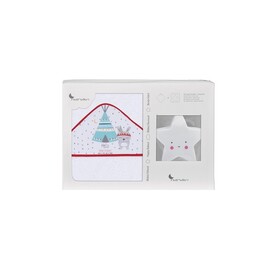 Interbaby Tipi Oso Μπουρνούζι Κάπα Σετ Με Λαμπάκι Νυκτός White/Red ES1202-19
