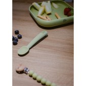 Interbaby Σετ Κουτάλι- Πιρούνι Σιλικόνης Olive Green
