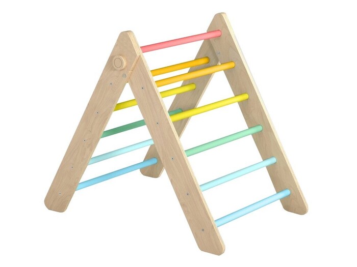 Eli Neli Montessori Pikler Color Σετ Τρίγωνο Και Ράμπα Διπλής Όψης με Επιφάνεια Αναρρίχησης